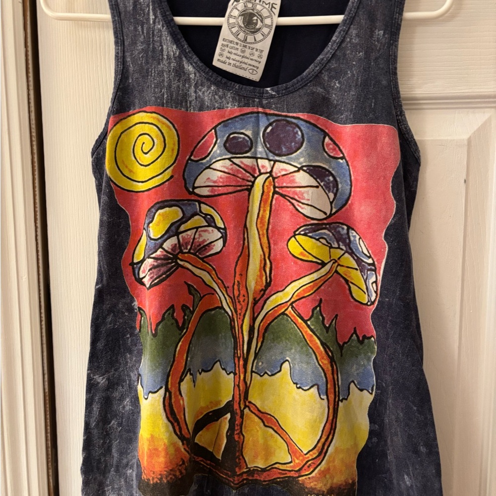 Psychedelic Mushroom Print Mini Dress